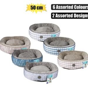 Pet bed round 50cm assorted designs