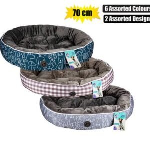 Pet bed round 70cm assorted designs