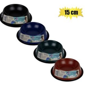 Pet dog bowl s/s dark colours 15cm