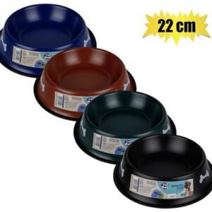 Pet dog bowl s/s dark colours 22cm