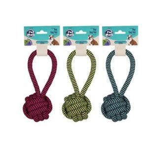 Pet dog tug toy string with ball 16x6cm