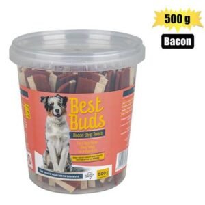 Best buds dog treat bacon strips 500g